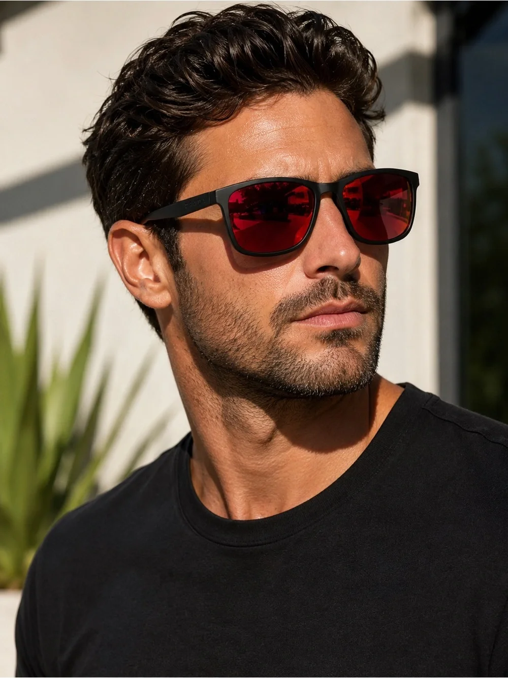 Prada SPS 01T Sunglasses Matte Black Red Mirror Lenses 56-19 140 New in Box